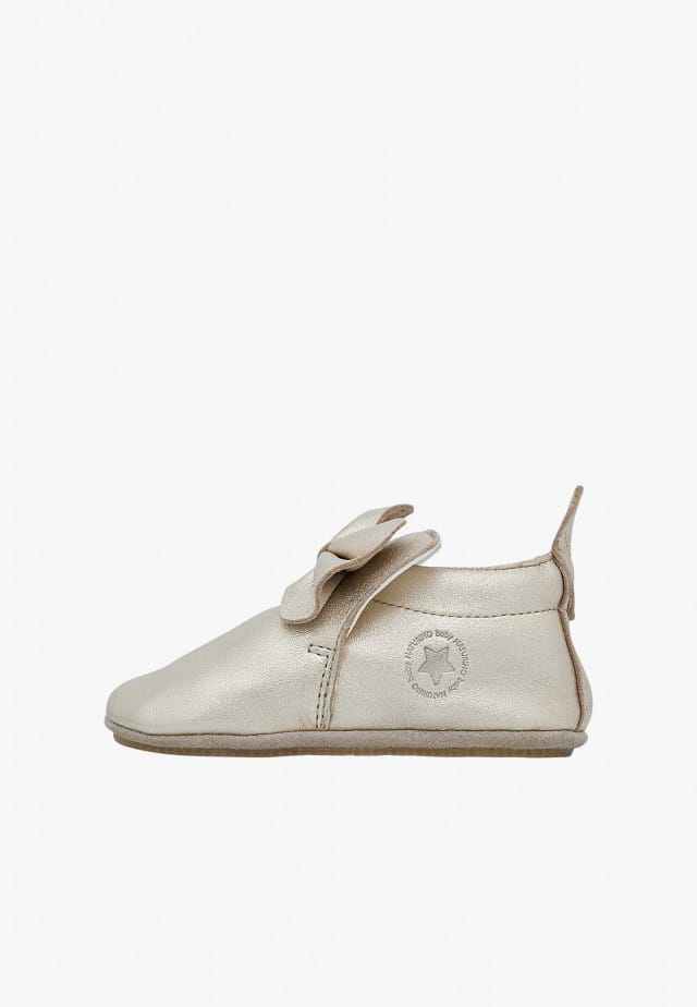 NATURINO PLOTE 2Krabbelschuhe mit Schleife, Platin