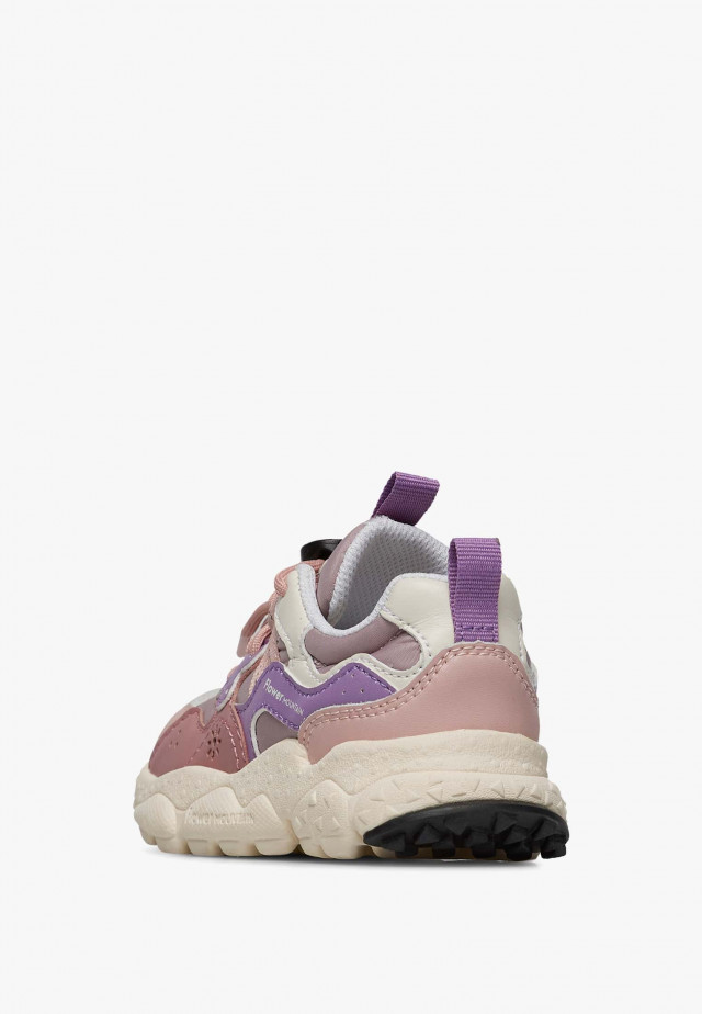 YAMANO 3 JUNIOR.Sneakers aus Kunstleder und technischem Gewebe, Rosa