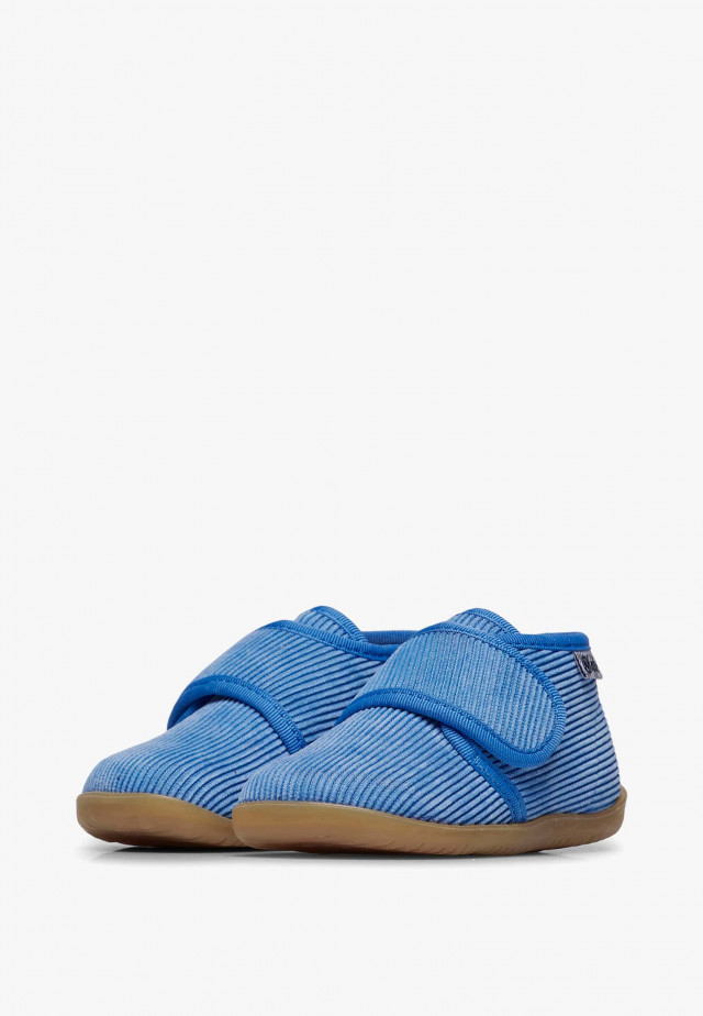 NATURINO HOMEHausschuhe aus Veloursleder, Azurblau