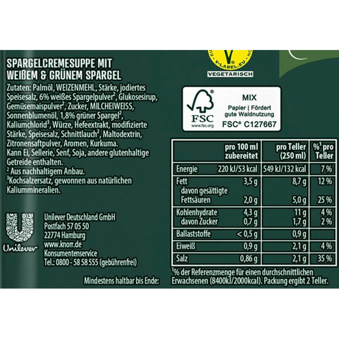 Knorr Spargelsuppe Weiß & Grün, 60g von Knorr