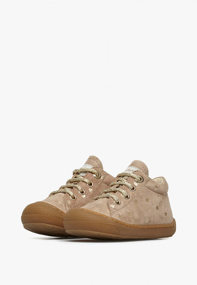 NATURINO COCOONLauflernschuhe aus Veloursleder, Taupe