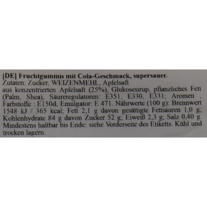 Saure Colastreifen, 300g von ZoZole