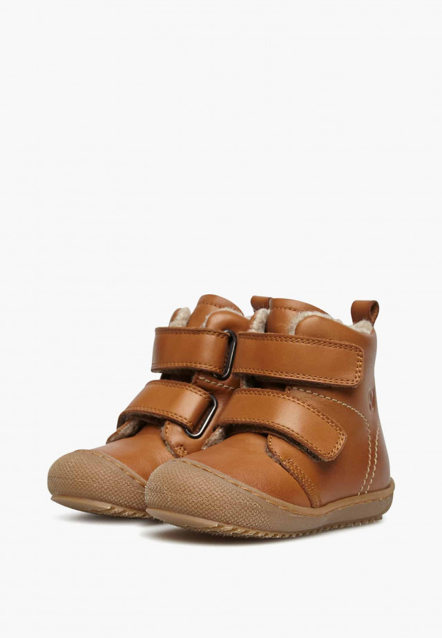 NATURINO BUBBLE VLStiefeletten aus gefüttertem Nappaleder, Cognac