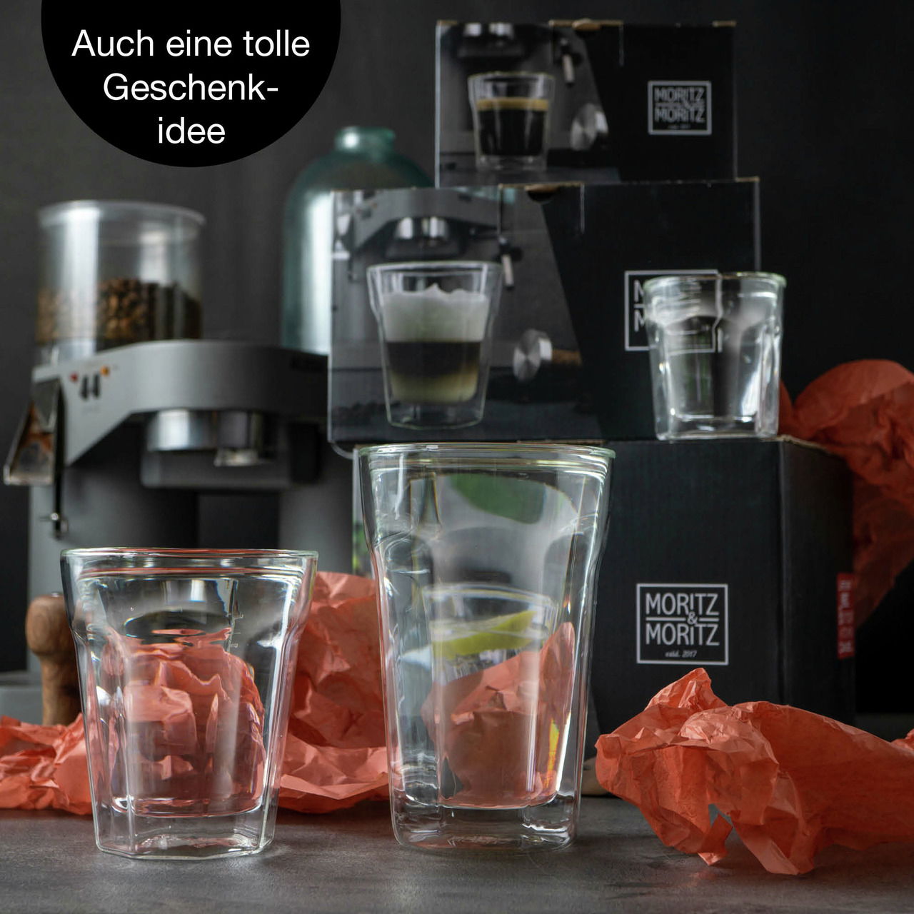 Moritz & Moritz Barista Kelch Glas Set 4 tlg.
