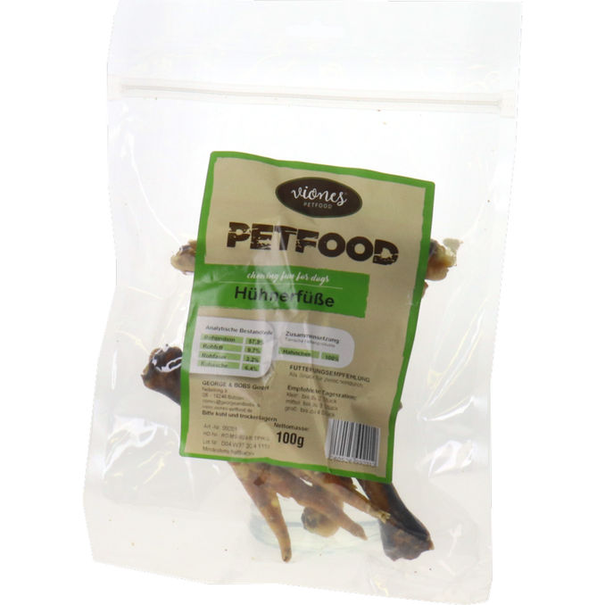 Petfood Hühnerfüße, 100g von Viones