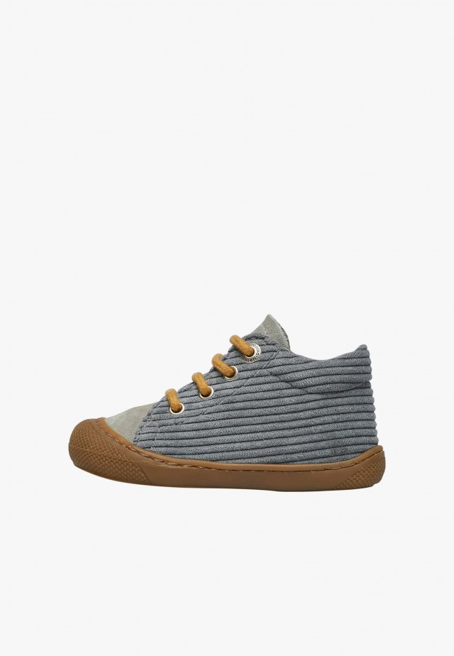 NATURINO COCOONLauflernschuhe aus Veloursleder, Azurblau-Taupe