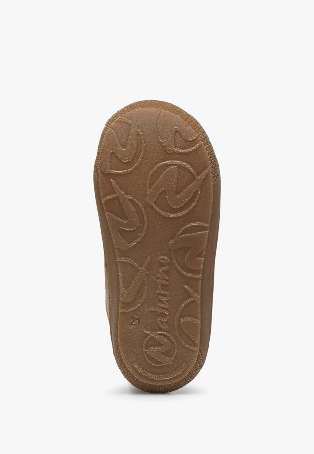 NATURINO COCOONLauflernschuhe aus Metallic-Veloursleder, Altrosa