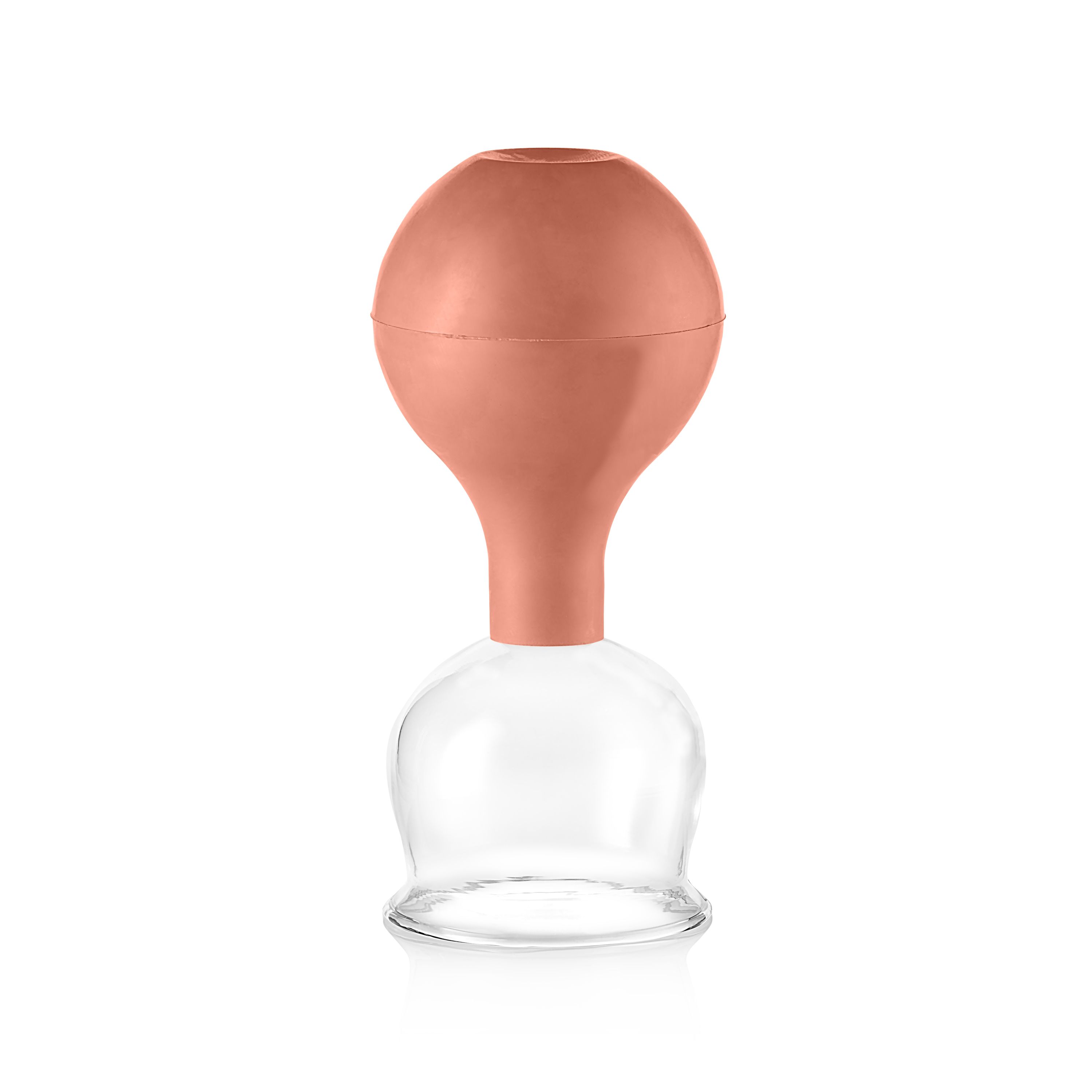Pulox Schröpfgläser aus Echtglas mit Saugball - Set Duo Groß in Braun: 52mm, 62mm