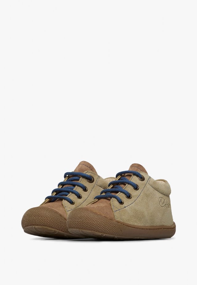 NATURINO COCOONLauflernschuhe aus Veloursleder, Grau-Braun