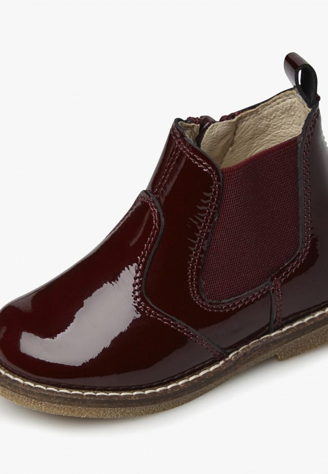 NATURINO ARTHURChelsea-Boots aus Lackleder mit Reißverschluss, Bordeaux