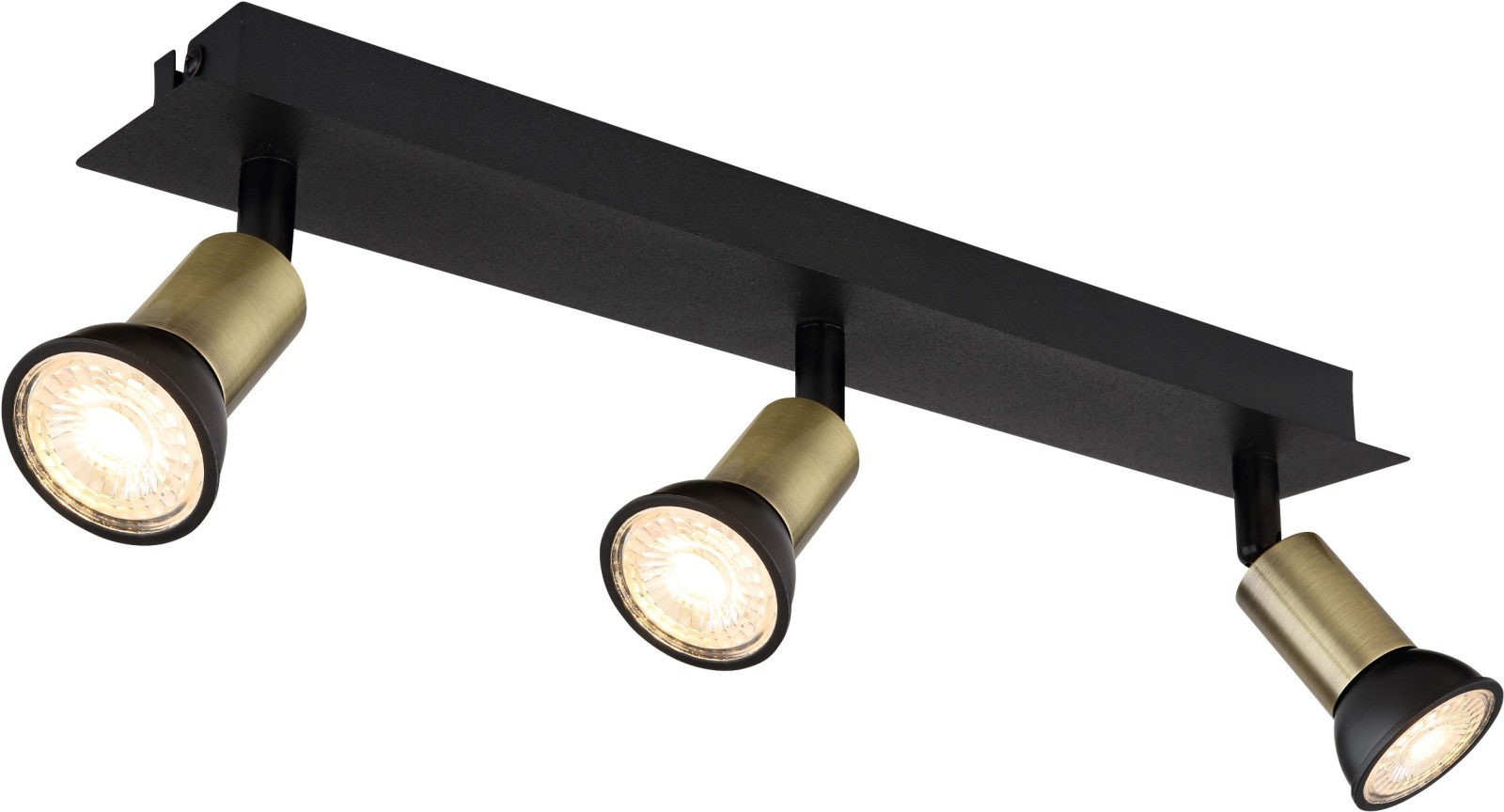 Deckenstrahler - schwarz matt-gold - Metall - 40 cm