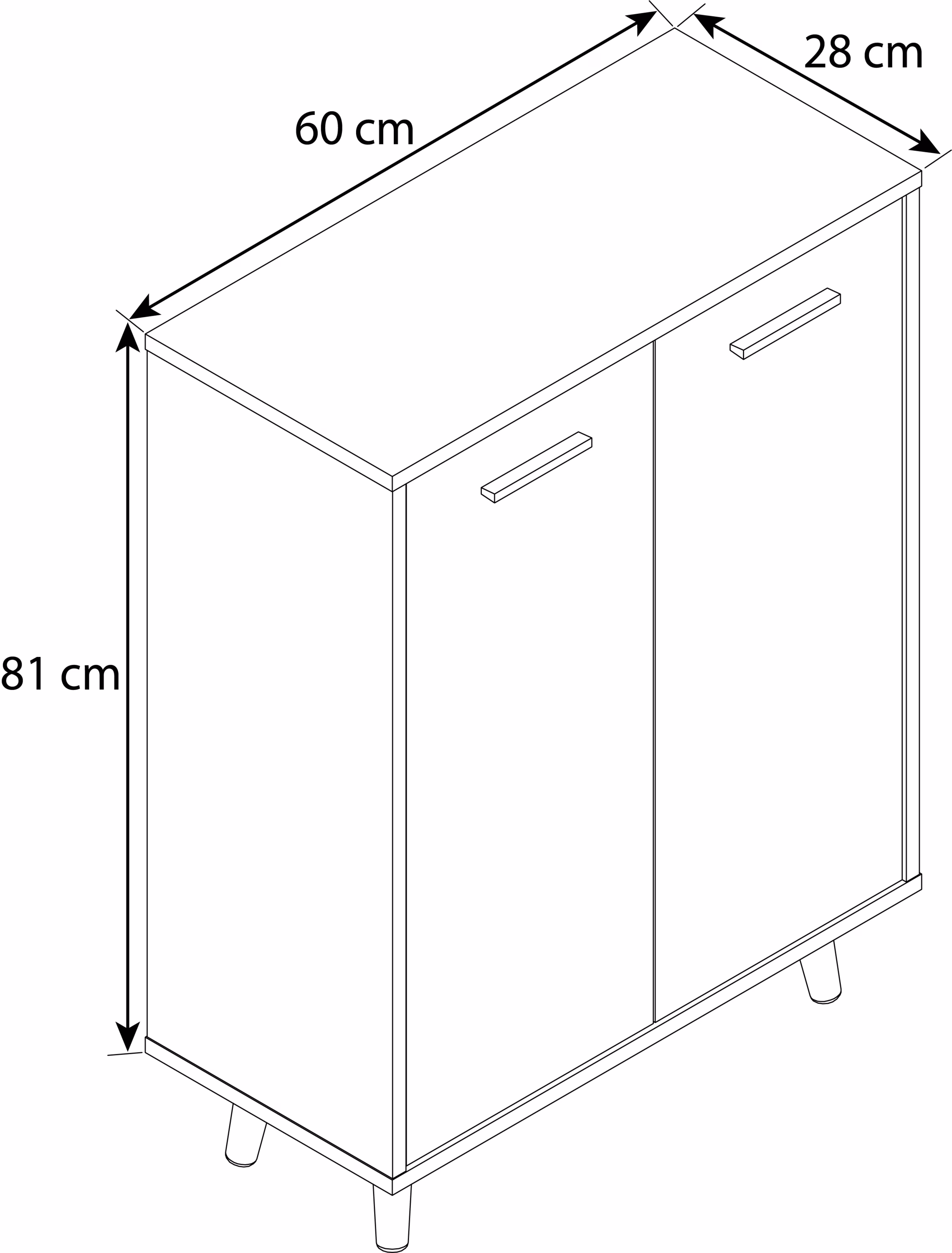 VCM Holz Kommode Sideboard Highboard Anrichte Schrank Lindas Drehtüren
