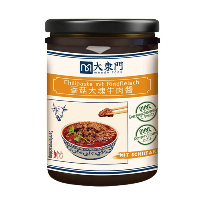 Chilipaste mit Rindfleisch & Shiitake Pilzen, 190g von Mendofood