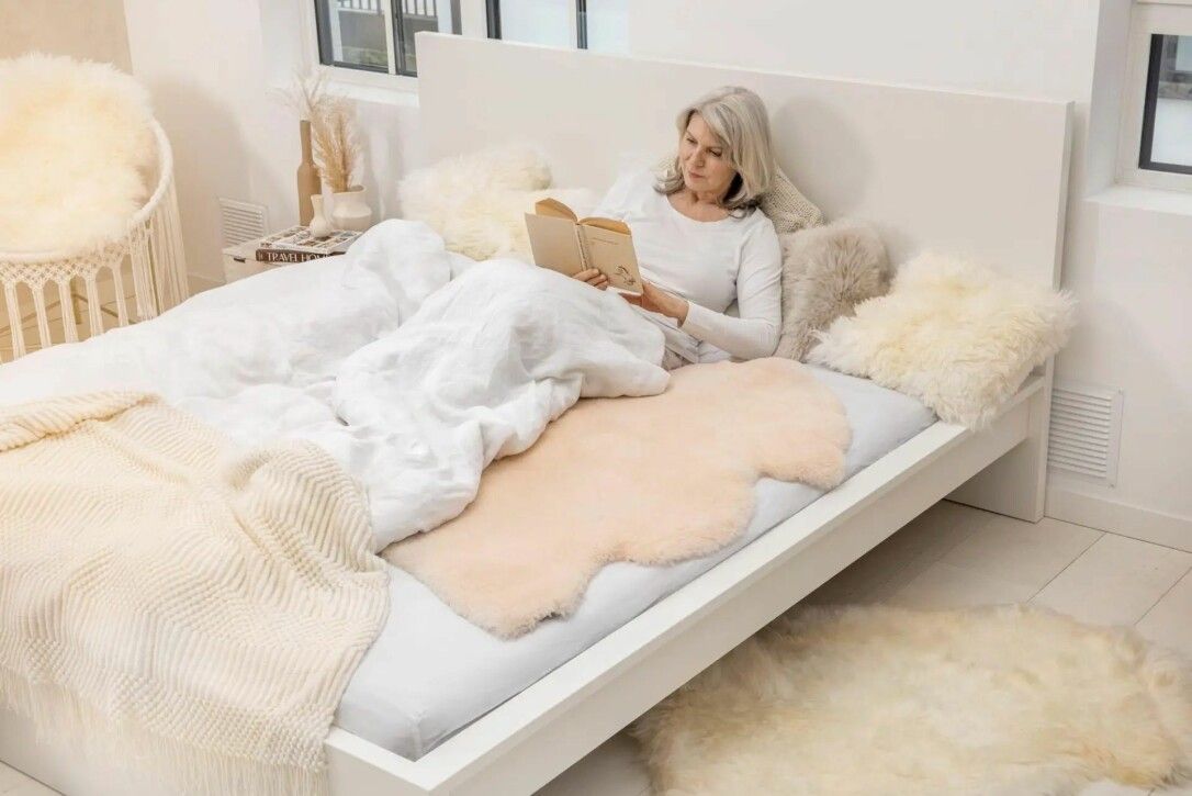 Fellhof Dekubilax Lammfell fürs Bett 120cm+