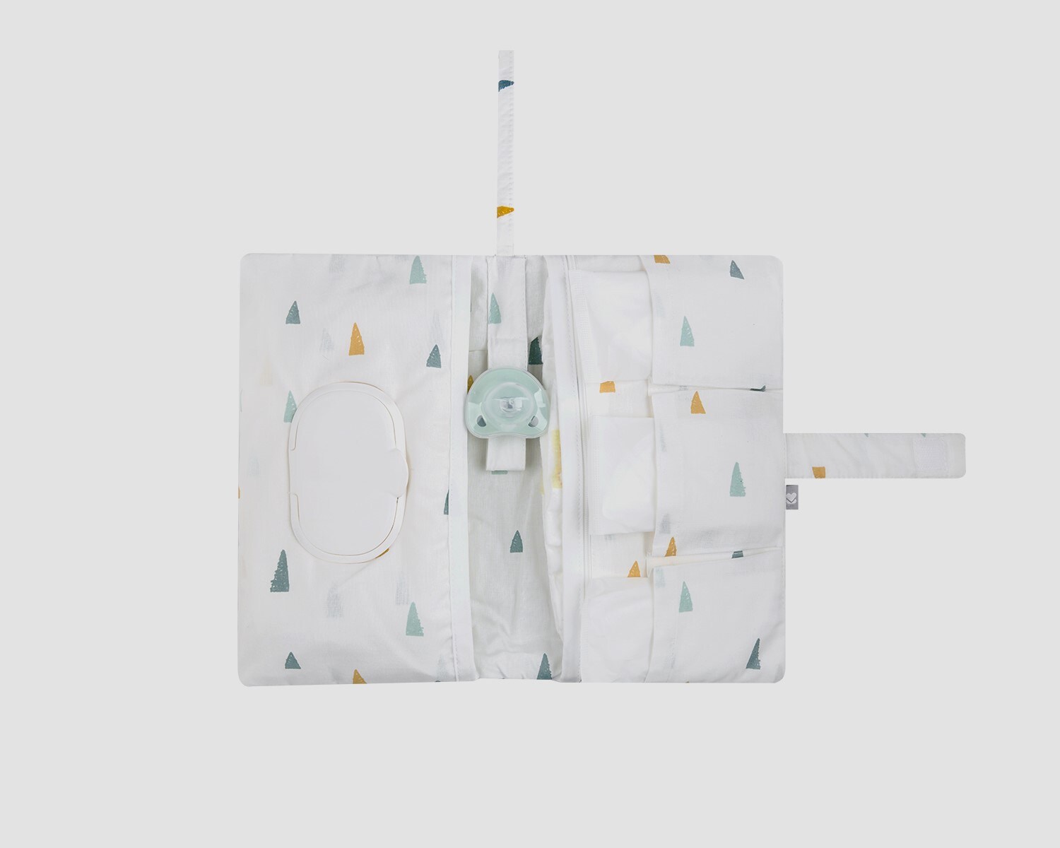 Kikkaboo Windeltasche Bear with me Wickeltasche, Klettverschluss, Baumwolle weiß grün