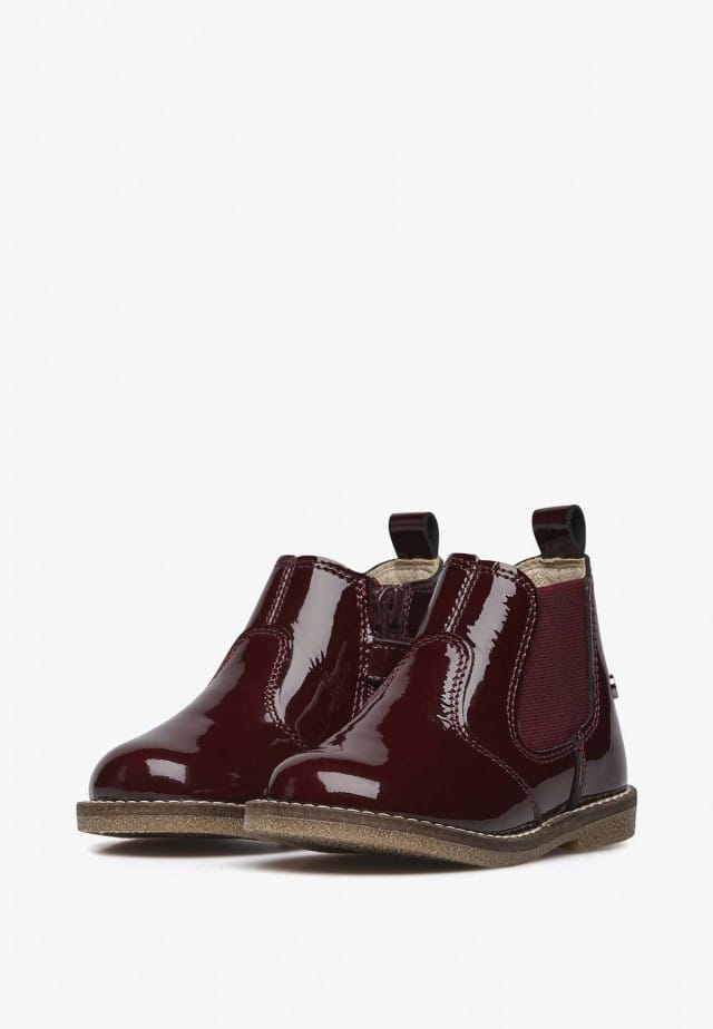 NATURINO ARTHURChelsea-Boots aus Lackleder mit Reißverschluss, Bordeaux