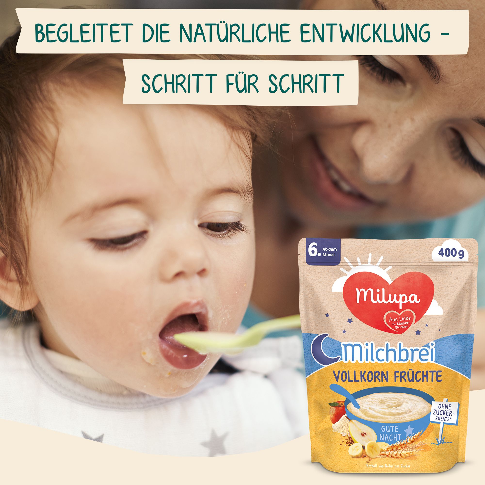 Milupa Gute Nacht Milchbrei Vollkorn Früchte ab dem 6 Monat
