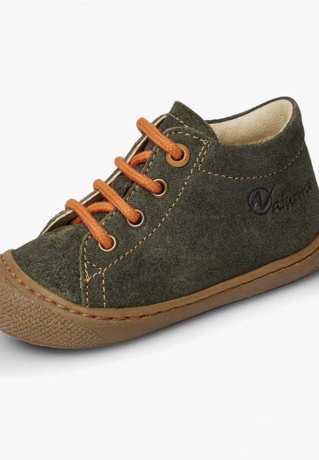NATURINO COCOONLauflernschuhe aus Veloursleder, Dunkelgrün