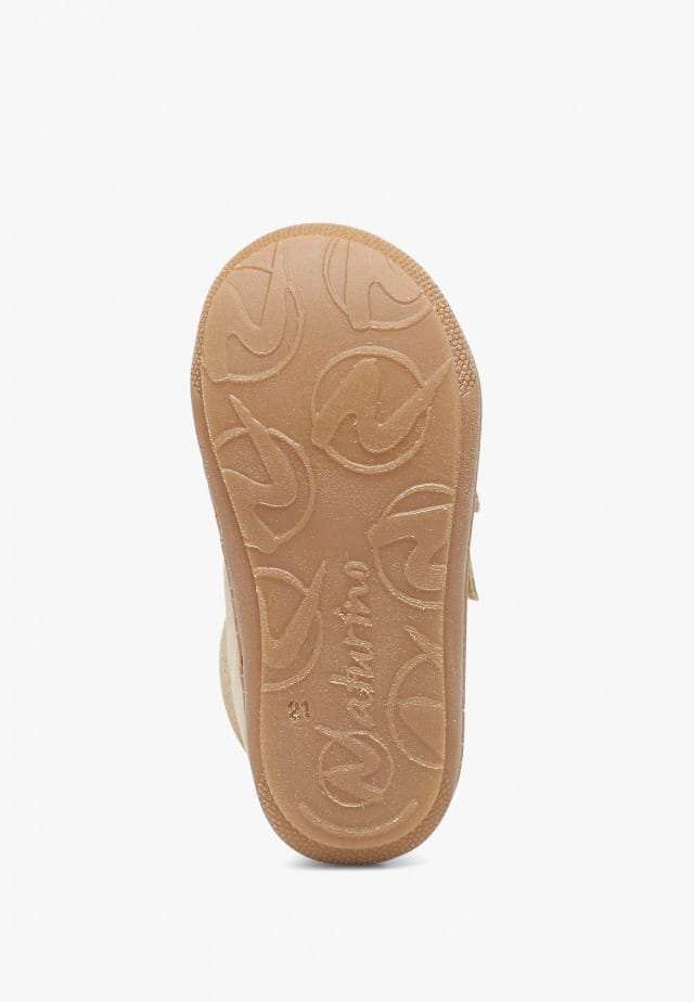 NATURINO COCOON VLLauflernschuhe aus Veloursleder in Glitter-Optik, Platin