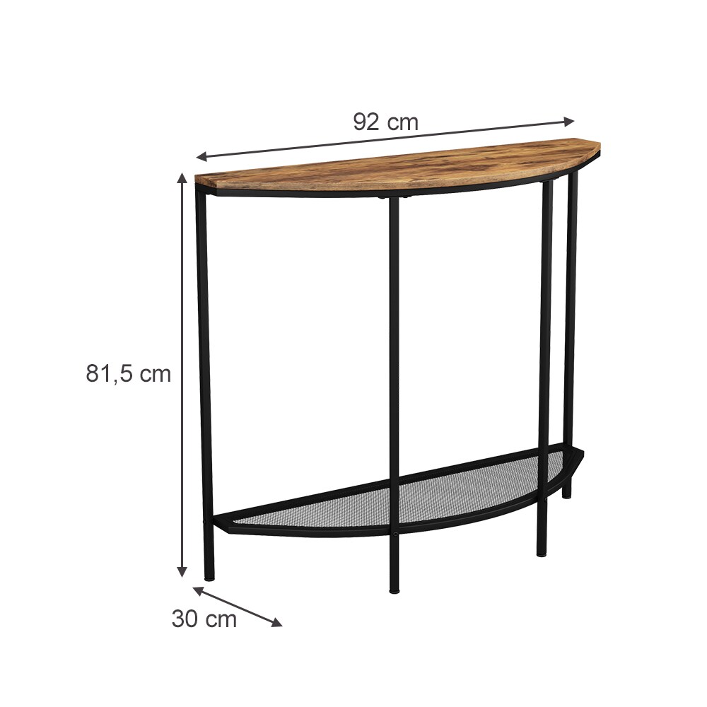 Vicco Wohnzimmertisch Fyrk Eiche Schwarz 92 x 81,5 cm mit offener Ablage