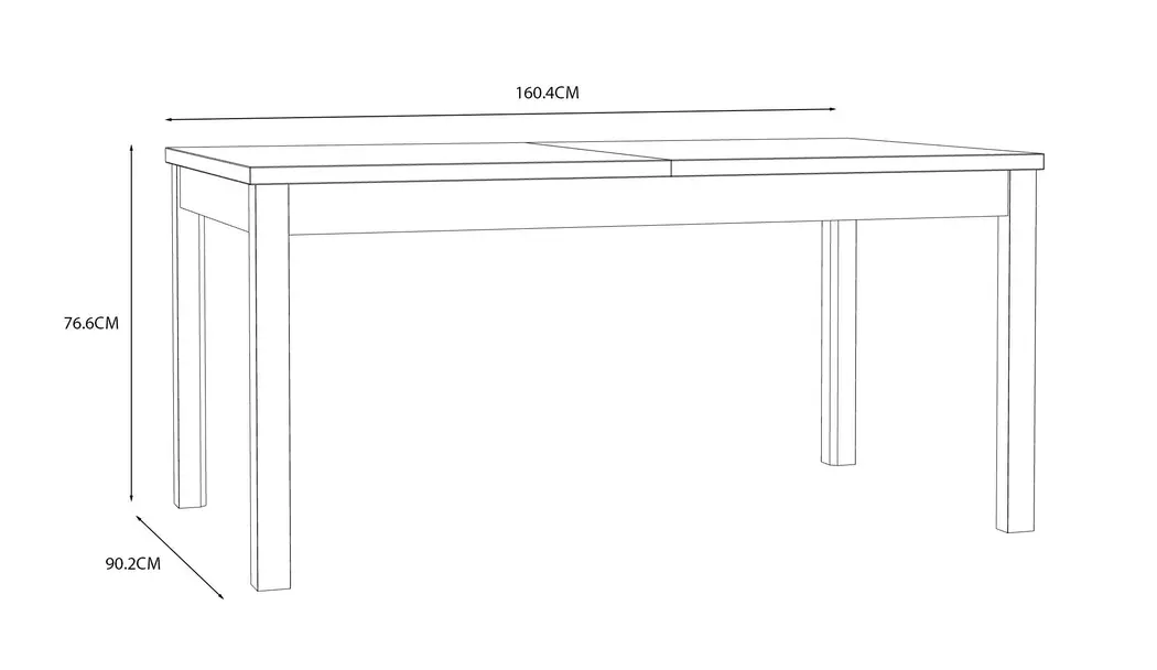 Esstisch Killarney 160/207 x 90 cm