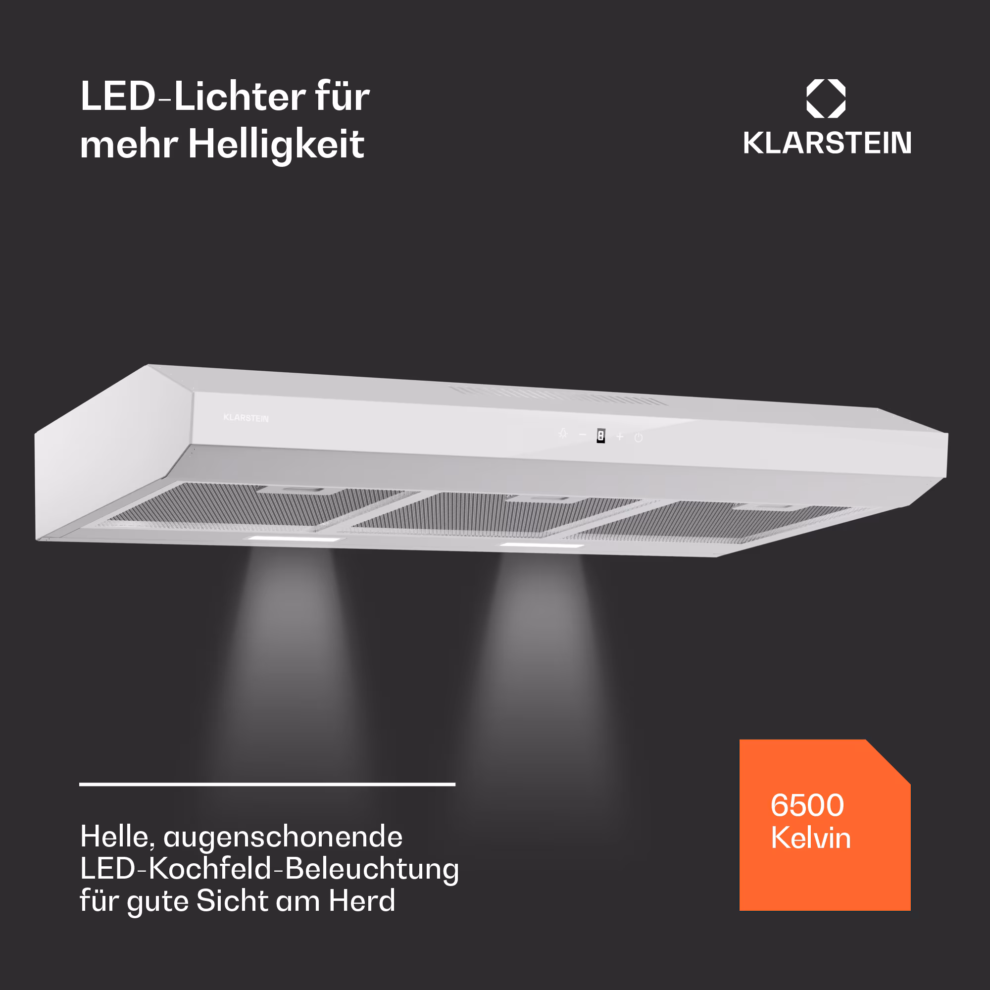 Contempo Neo Unterbauhaube Abluft/Umluft 175 m³/h Abluftleistung SenseControl integrierte Touch-Steuerung Edelstahl / Acrylglasfront
