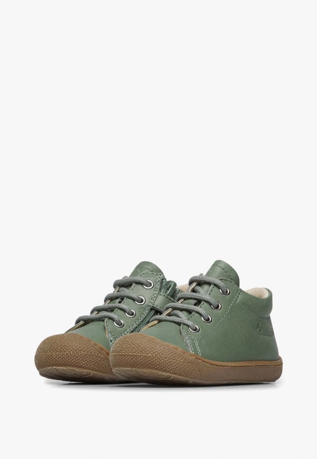 NATURINO COCOON ZIPLauflernschuhe aus Leder mit Klettverschluss, Salbei