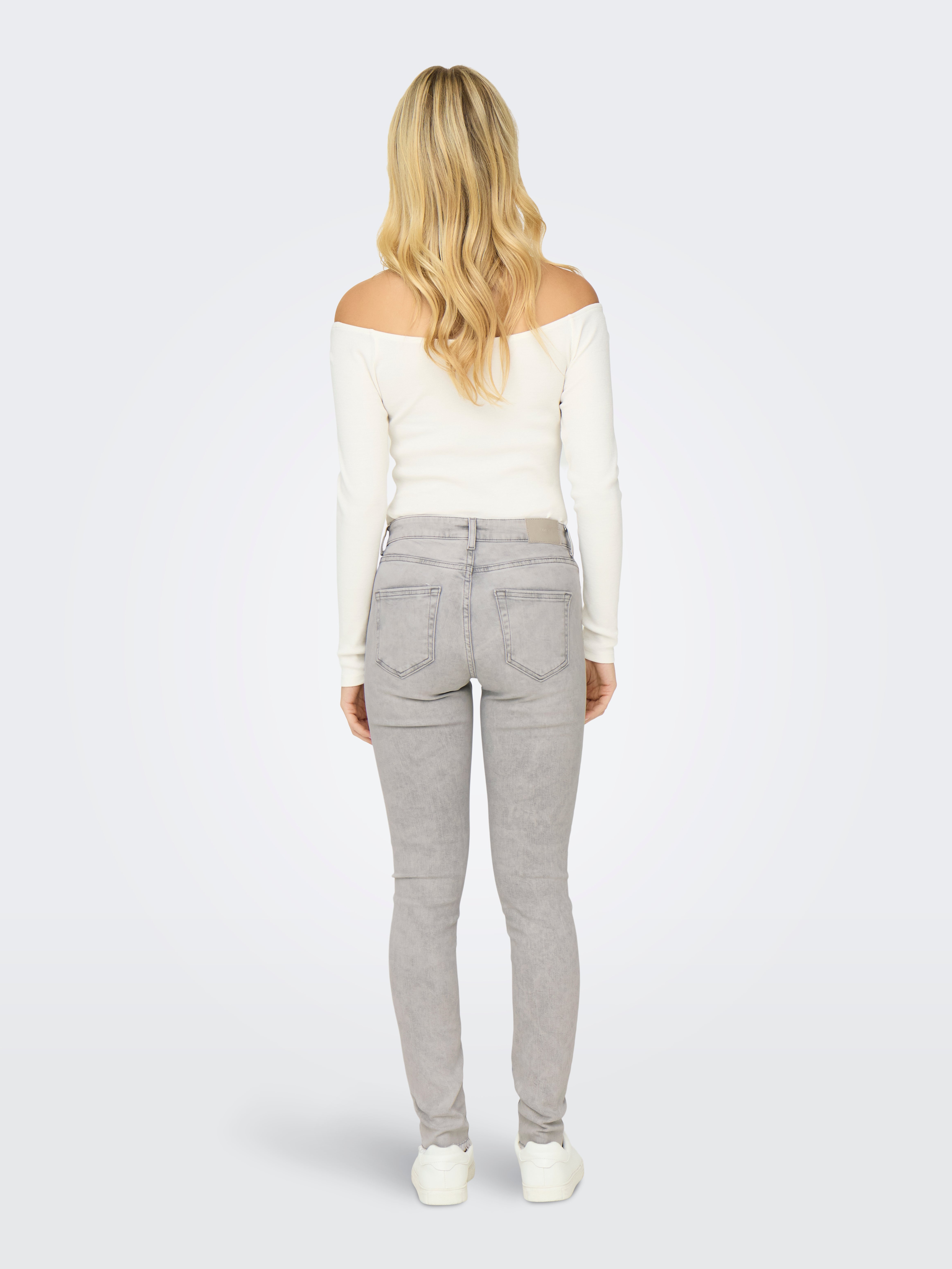 ONLBLUSH Mittlere Taille Skinny Fit Jeans Light Grey Denim