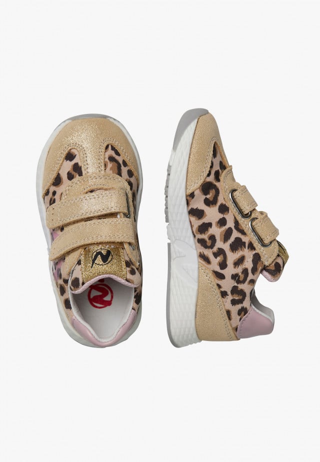 NATURINO JESKO 2 VL.Sneakers aus Veloursleder und technischem Gewebe, Platin-Puderrosa