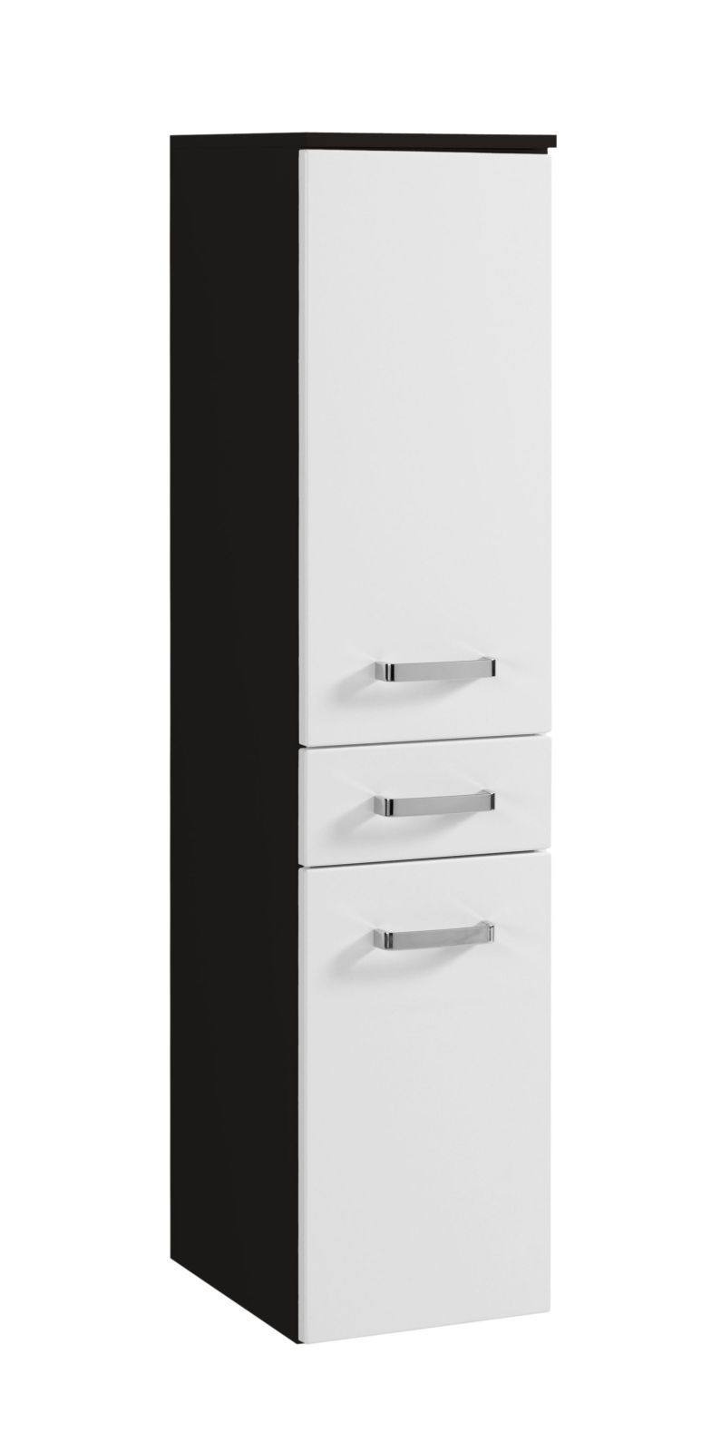 Midischrank BOLOGNA - Hochglanz weiß-grafitgrau - 30 cm
