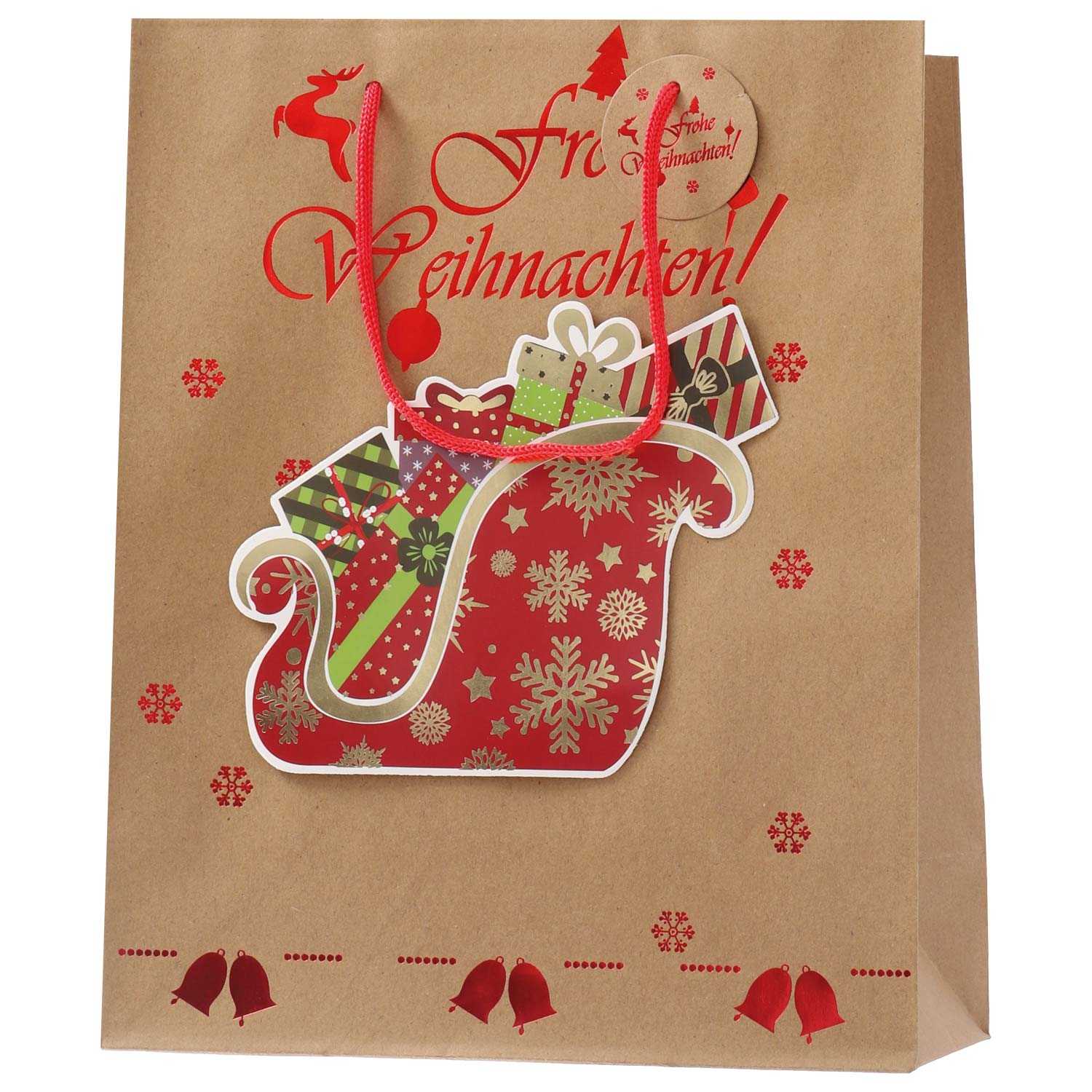 3D Geschenktüte Weihnachten aus Kraftpapier DIN A4 5fach