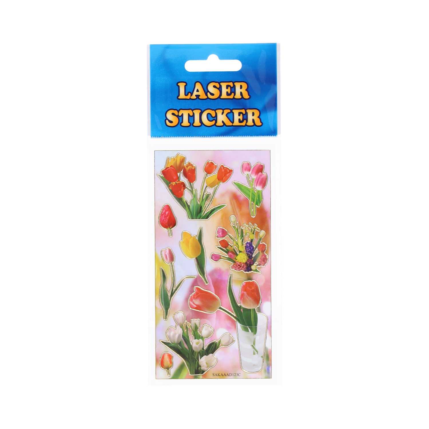 Sticker Laser Blumen 7 x 18 cm 9fach