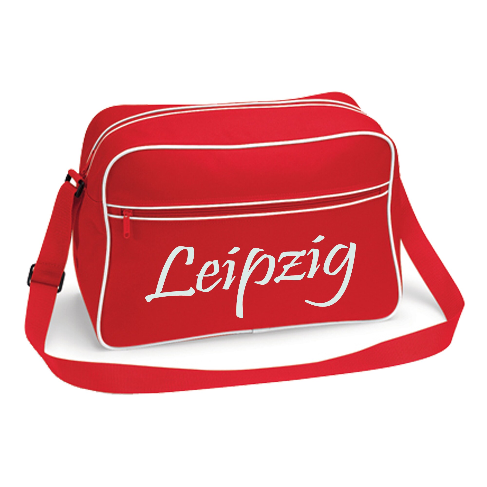 multifanshop® Retrotasche - Leipzig - Schriftzug - Druck weiß