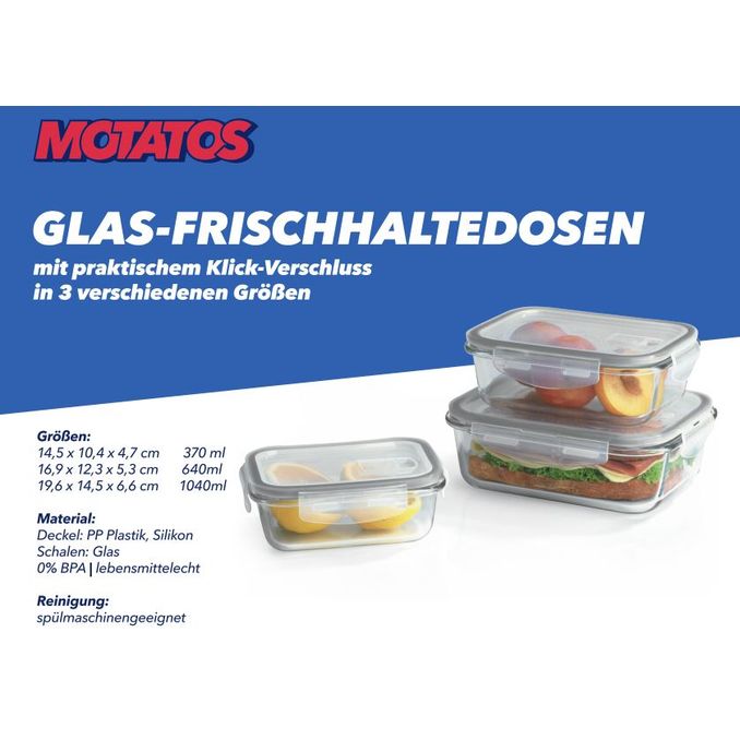MOTATOS Glas-Frischhaltedosen (3er Set), 1450g von By Motatos