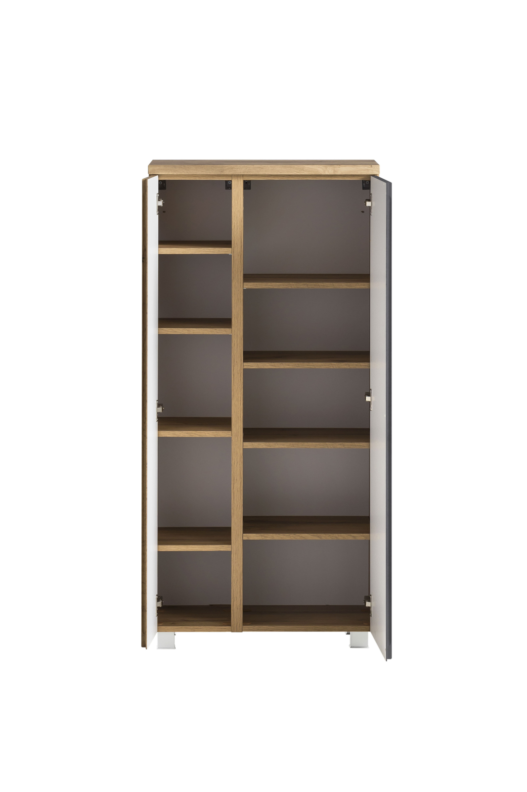 Midischrank - Wotaneiche - grau matt - 65 cm