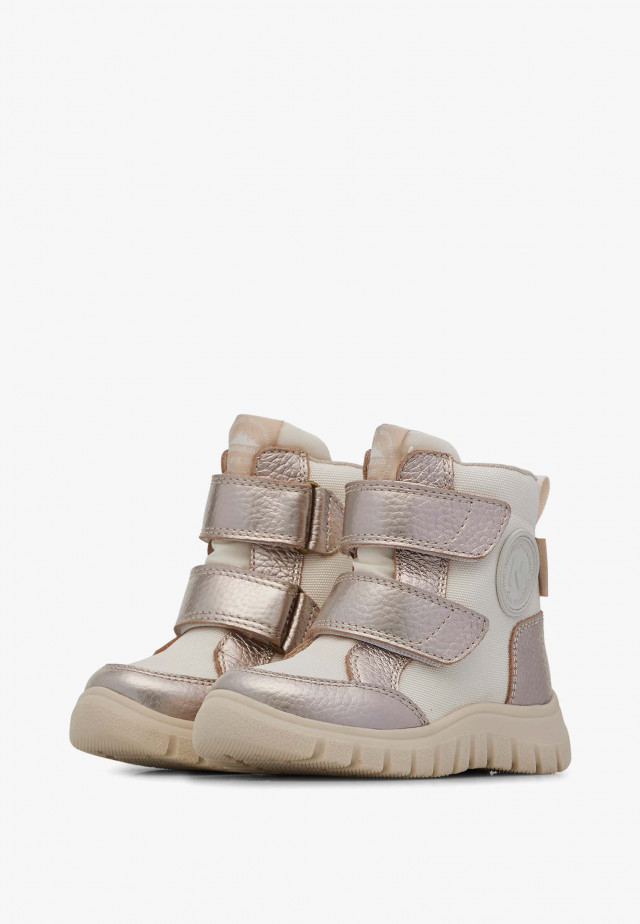 NATURINO GEMINAE 3 VL WP.Stiefel aus Veloursleder und technischem Gewebe, Platin-Weiß