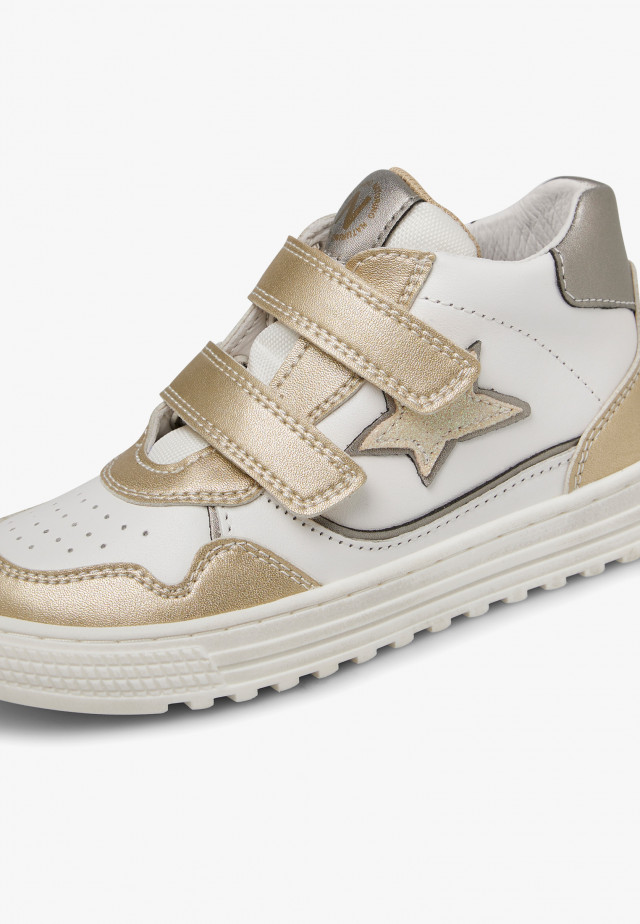 NATURINO HESS HIGH 3 VL.Knöchelschuhe aus Leder, Weiß-Platin