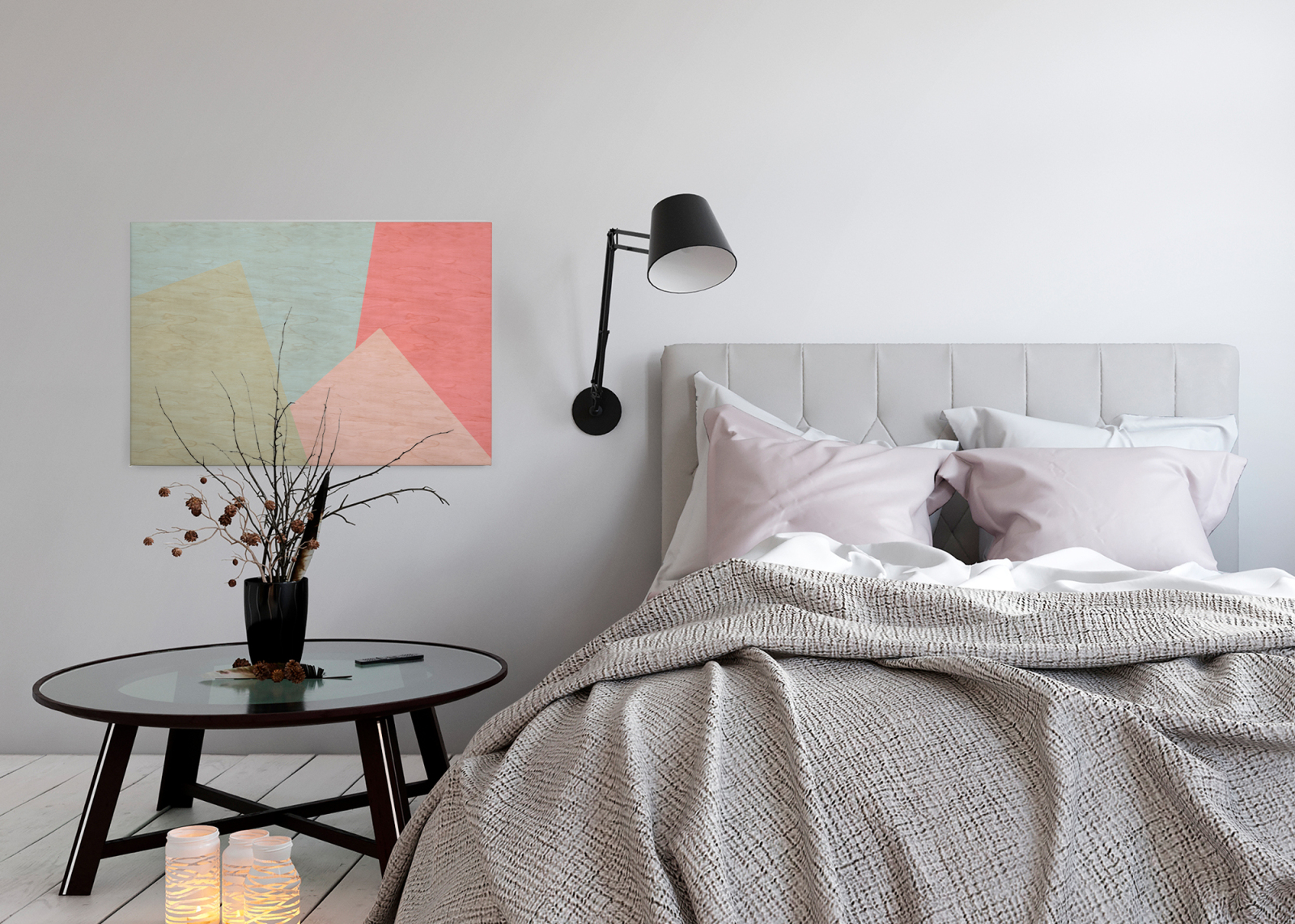 Leinwandbild GEOMETRISCHE MUSTER - bunt-rot - 90x60 cm