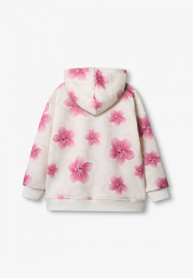 REN-FLOWERSweatshirt, Weiß-Rosa