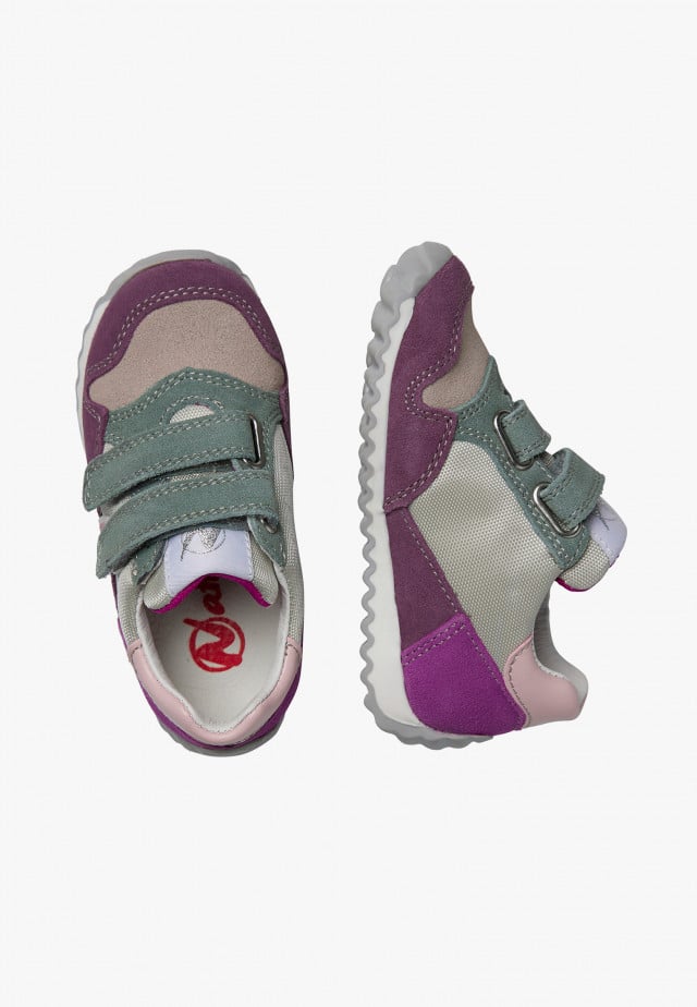 NATURINO SAMMY 2 VL.Sneakers aus Veloursleder und Gewebe, Beige-Violett
