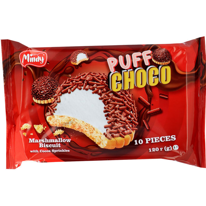 Puff Choco Marshmallow Kekse, 10 Stück, 120g von Mindy