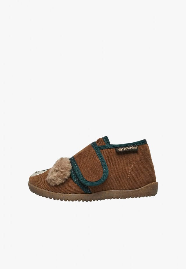 NATURINO BIDAIMHausschuhe aus Veloursleder, Cognac