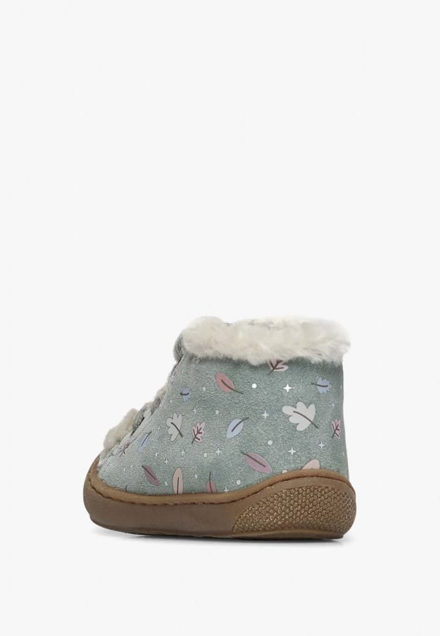 NATURINO LALLITLauflernschuhe aus Veloursleder und Wolle, Salbei