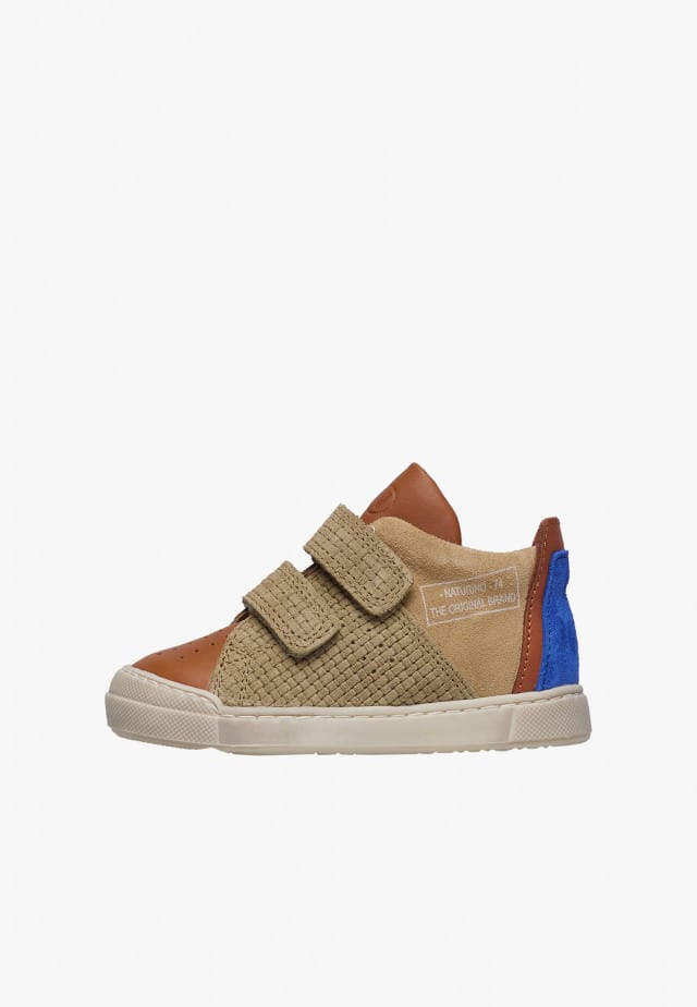 NATURINO TRAJAN HIGH VLSneakers aus Leder und Veloursleder, Militärgrün-Beige