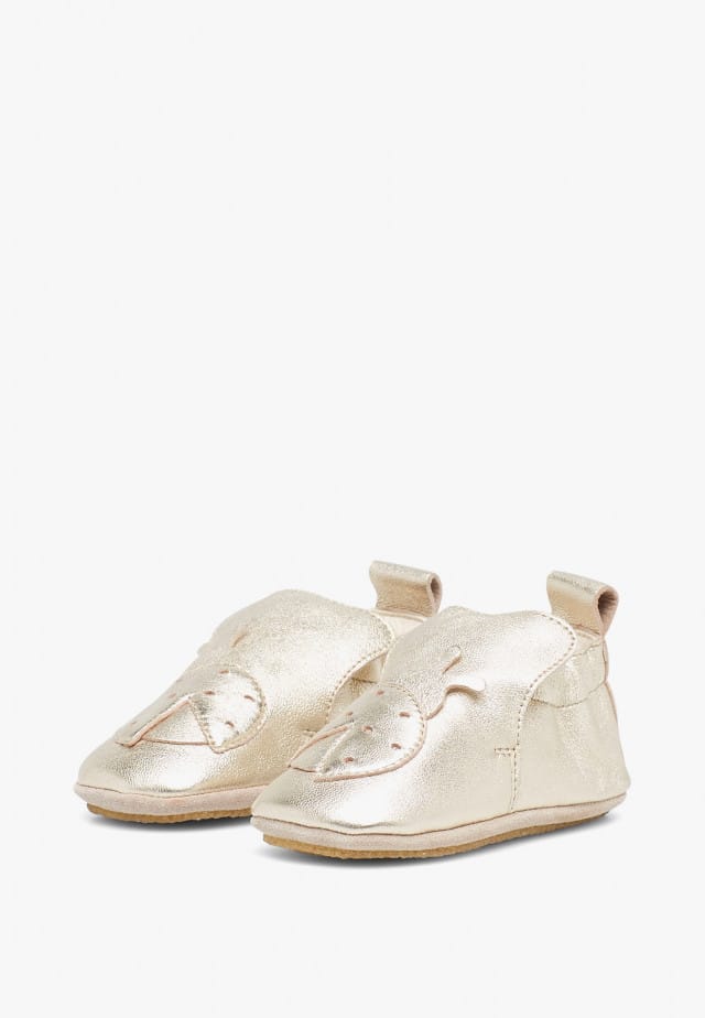 NATURINO DLONBabyschuh aus Kalbsleder in Metallic-Optik, Platin
