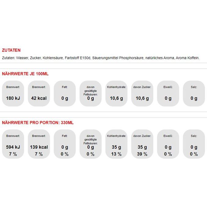 Coca-Cola, 24er Pack (EINWEG) zzgl. Pfand, 24 x 0,33L von Coca-Cola