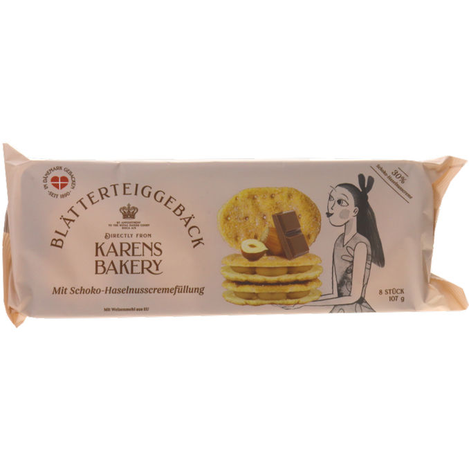 Blätterteiggebäck mit Schoko-Haselnusscremefüllung, 107g von Karens Bakery