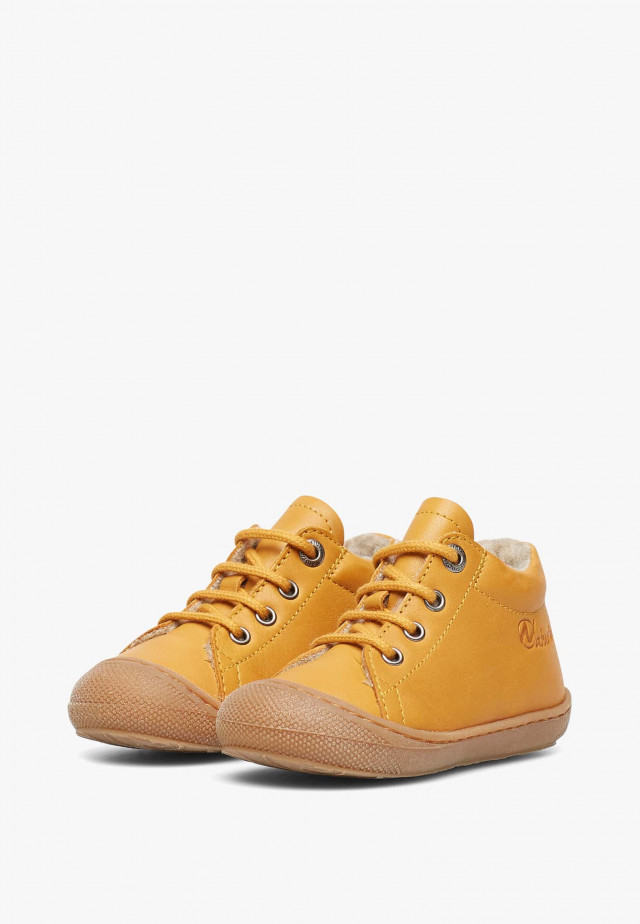 NATURINO COCOONLauflernschuhe aus Leder mit Wollfutter, Kürbis
