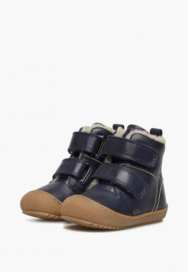 NATURINO BUBBLE VLStiefeletten aus gefüttertem Nappaleder, Marineblau