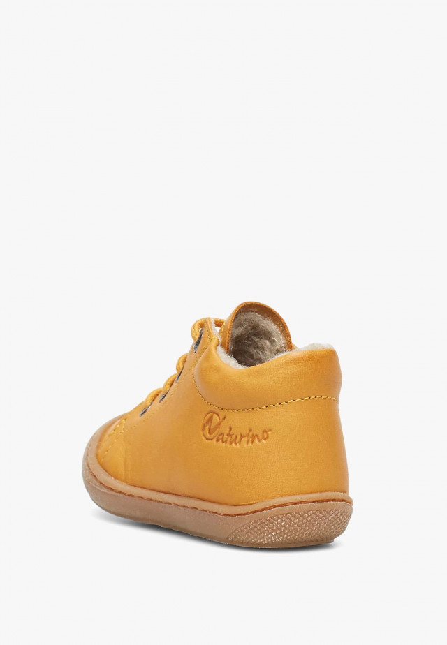 NATURINO COCOONLauflernschuhe aus Leder mit Wollfutter, Kürbis